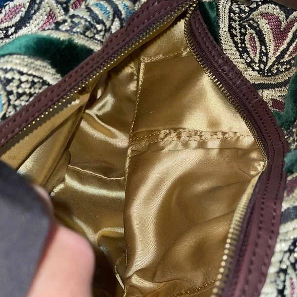 Maxx New York Green and Brown Patterned Hobo Bag - Picture 4 of 8